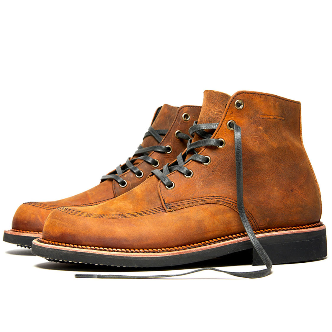 A comfortable Davis boot by Broken Homme on a white background.