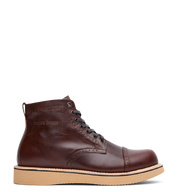 The Broken Homme Shaun boot combines a classic leather upper with a durable rubber sole, providing ultimate style and functionality. Impeccably crafted with a goodyear welt construction, these men's brown boots.