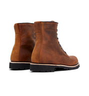 Made in the USA Jacob leather boots by Broken Homme on a white background.