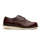 A men's brown Michael II oxford shoe featuring an oxford silhouette on a white background by Broken Homme.